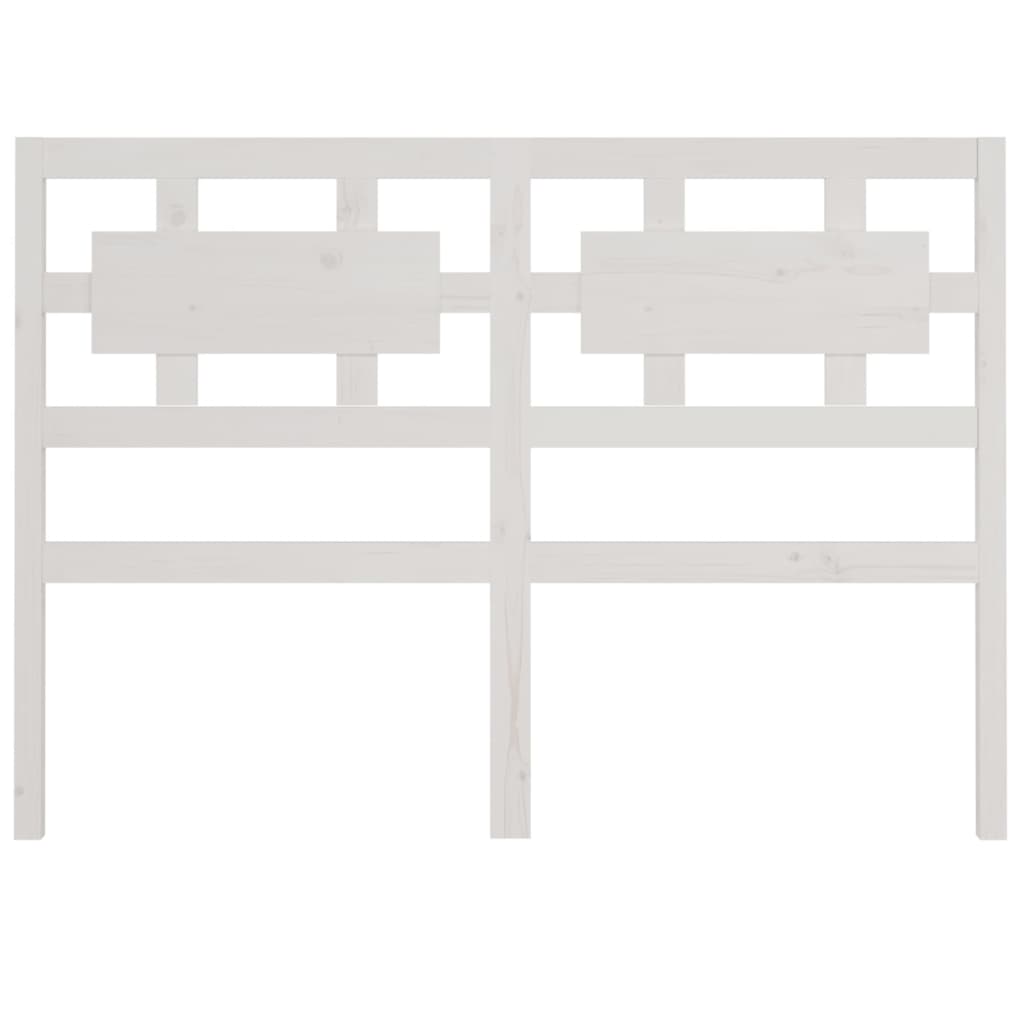 vidaXL Горна табла за легло, бяла, 140,5x4x100 см, бор масив