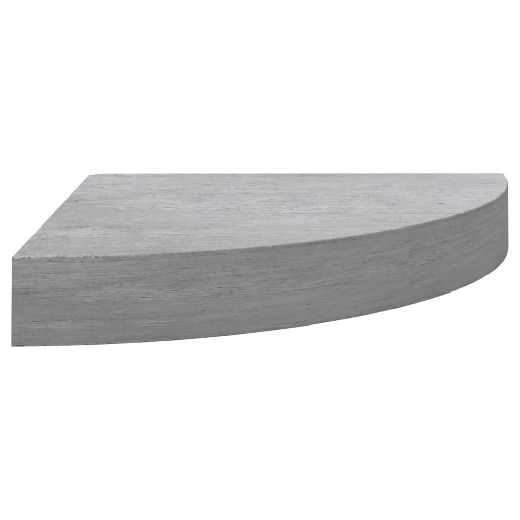 vidaXL Стенен ъглов рафт, бетонно сиво, 25x25x3,8 см, МДФ