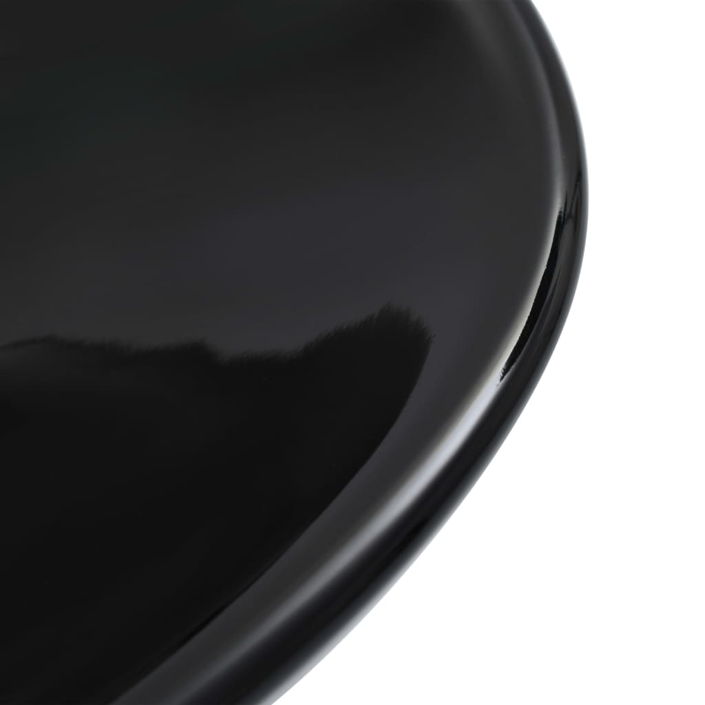 vidaXL Мивка, 58,5x39x14 см, керамична, черна