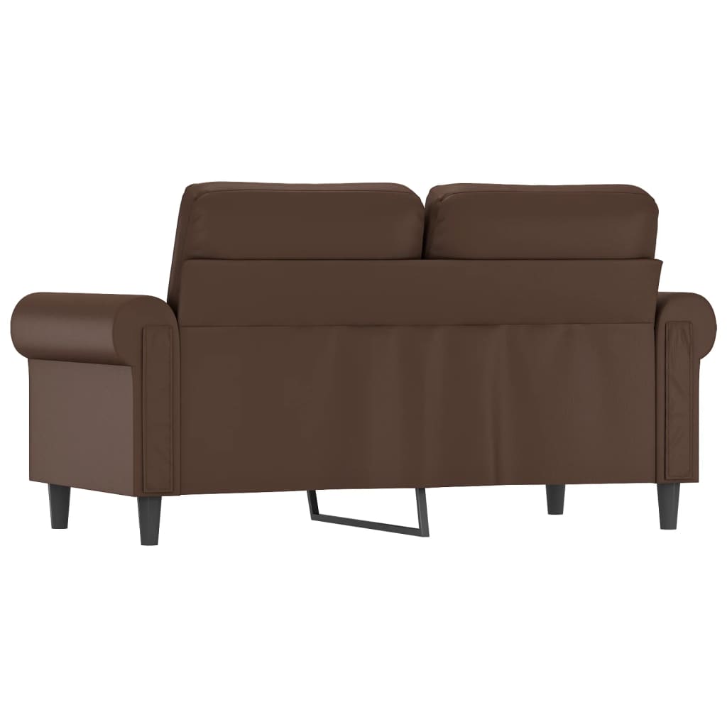 vidaXL 2-местен диван, кафяво, 120 см, изкуствена кожа