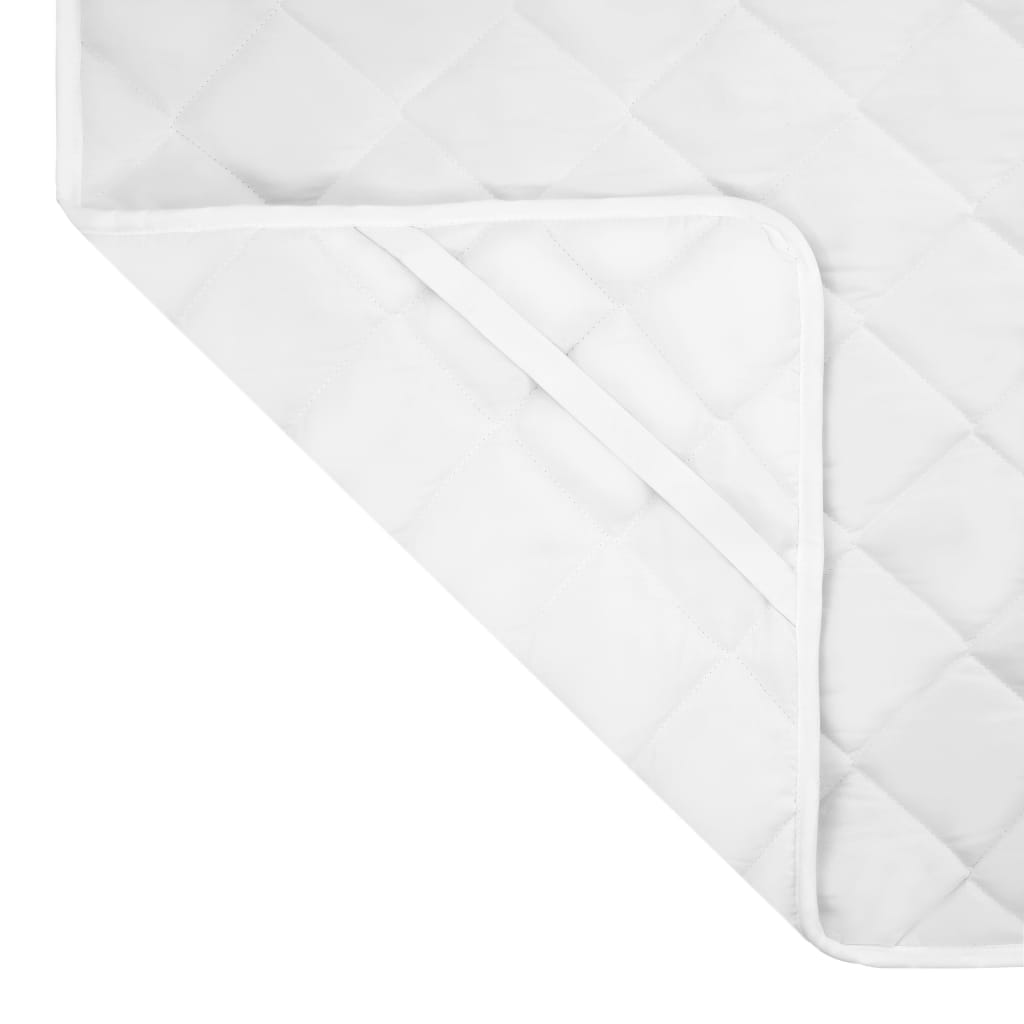 vidaXL Ватиран протектор за матрак, бял, 160x200 см, лек