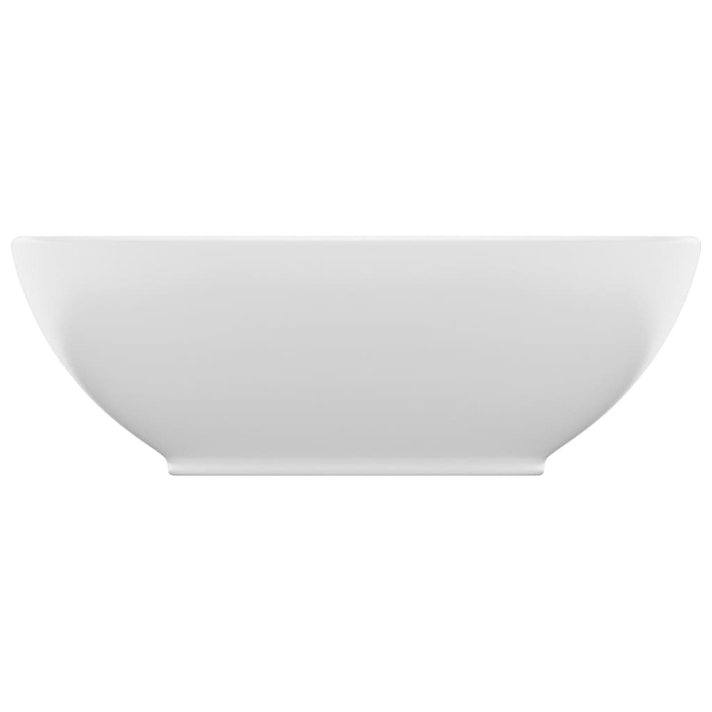 vidaXL Луксозна овална мивка, матирана, бяла, 40x33 см, керамика