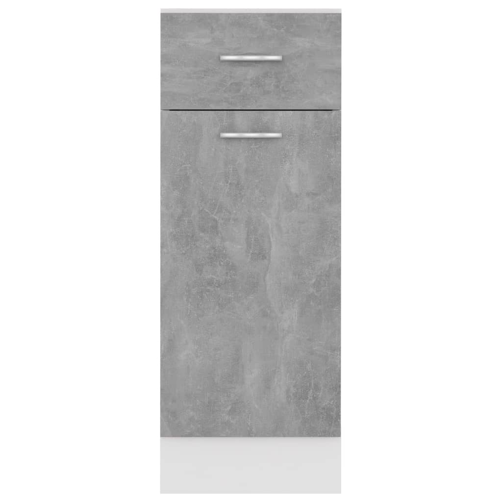 vidaXL Долен шкаф с чекмедже, бетонно сив, 30x46x81,5 см, ПДЧ