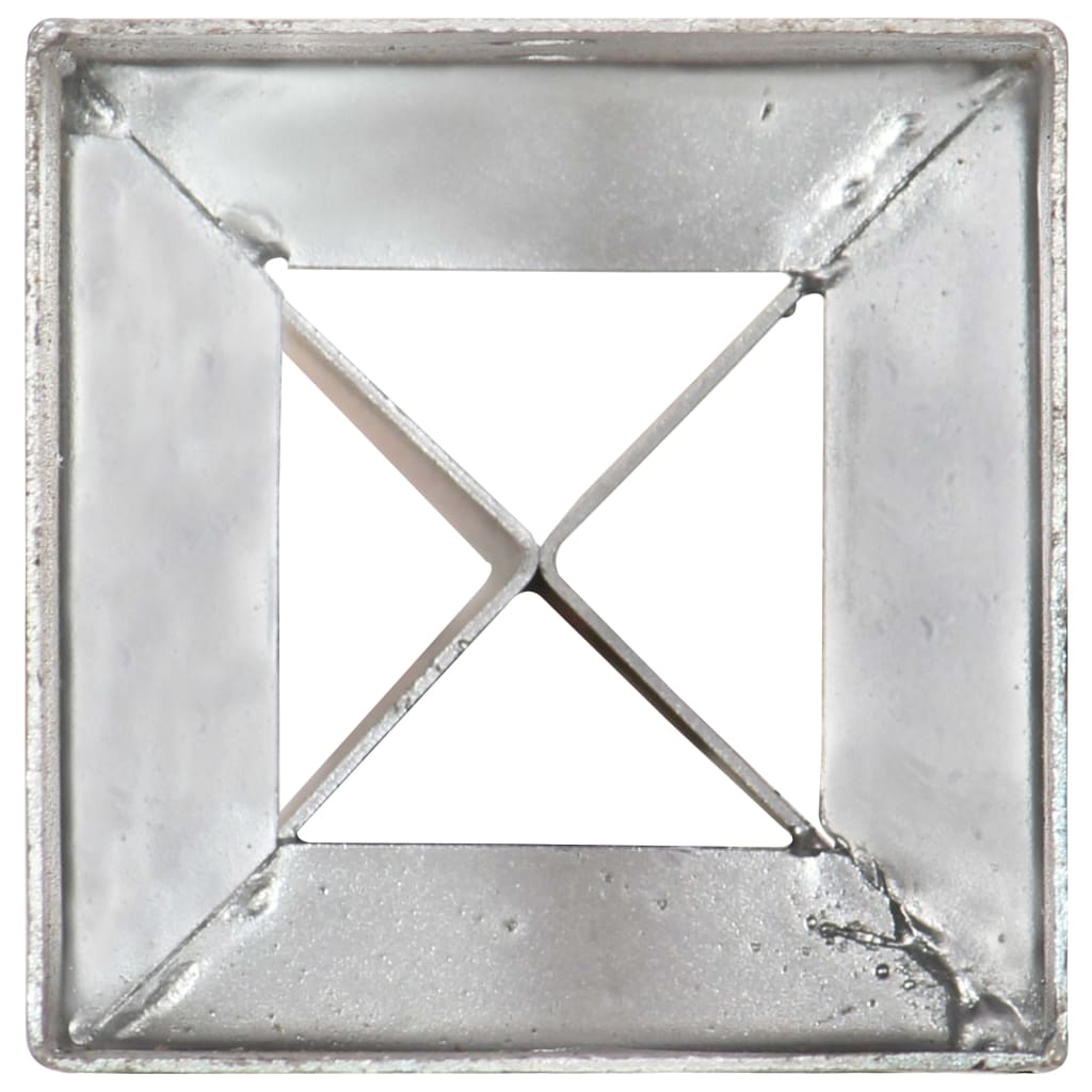 vidaXL Заземителни колове 12 бр сребро 10x10x91 см поцинкована стомана