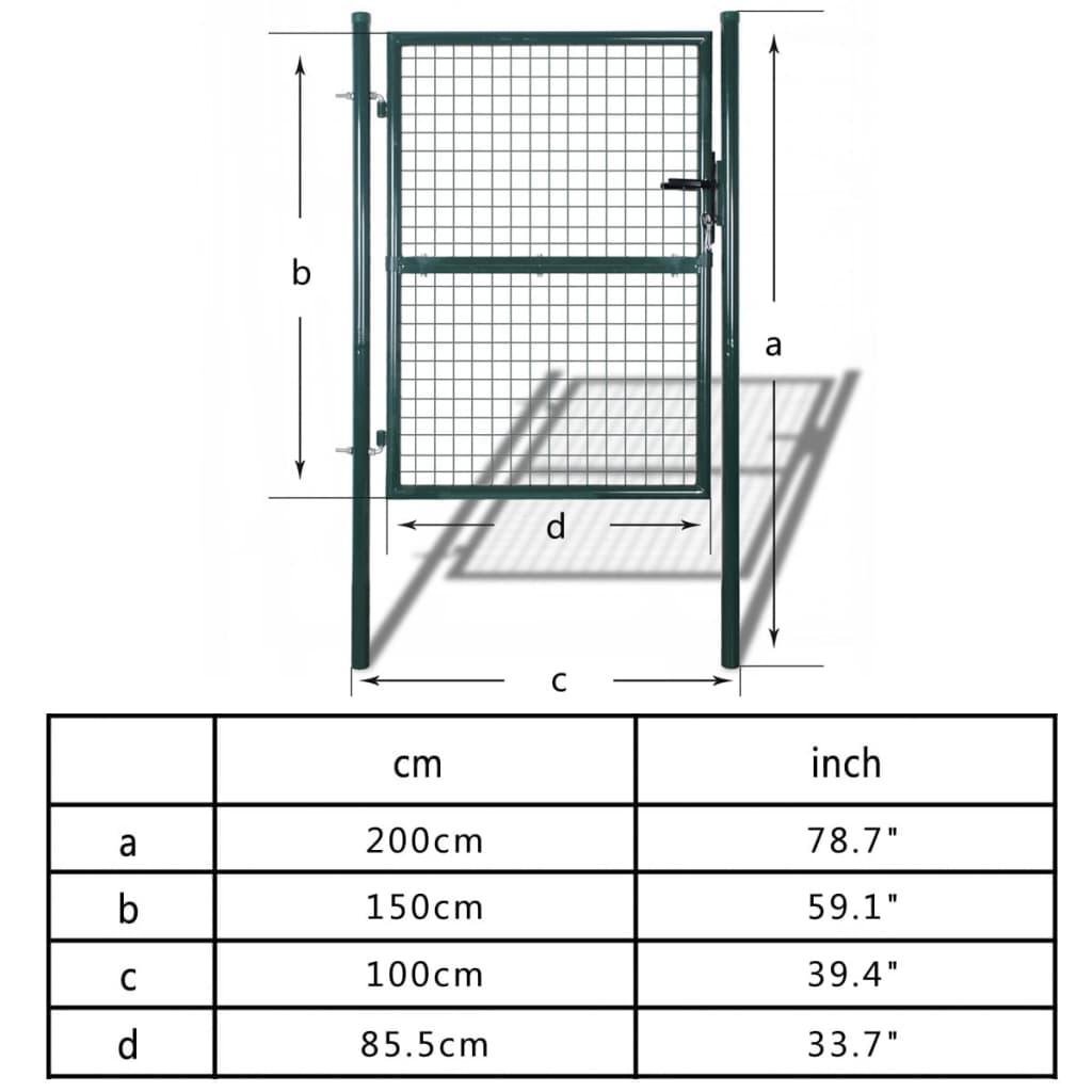 Градинска мрежеста оградна врата, 85,5 х 150 см / 100 х 200 см