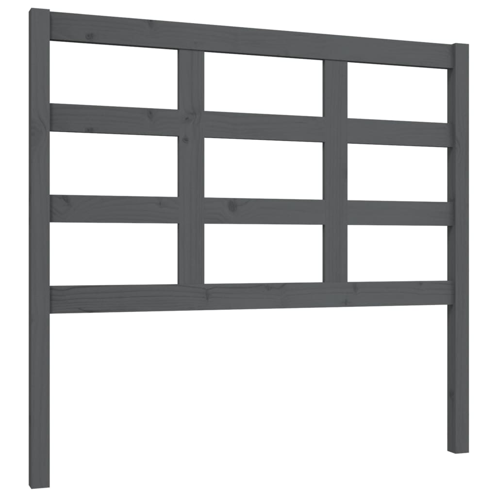 vidaXL Горна табла за легло, сива, 105,5x4x100 см, бор масив