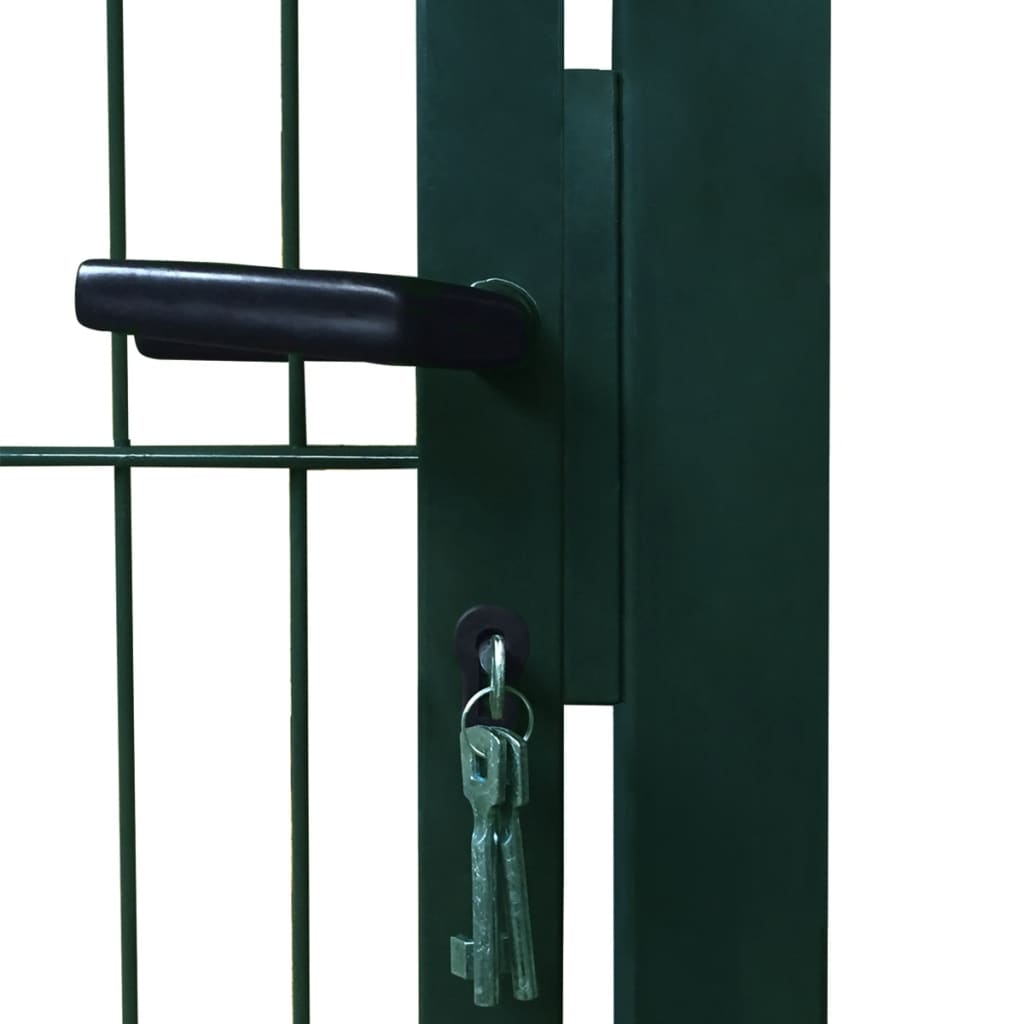 vidaXL 2D Оградна врата, единична, зелена, 106х190 см