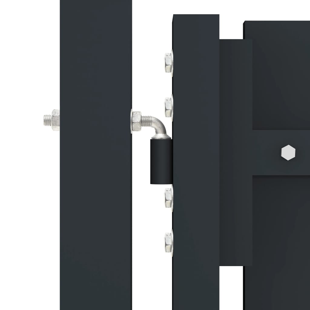 vidaXL Стоманена порта с двойна врата, 306x125 см, антрацит