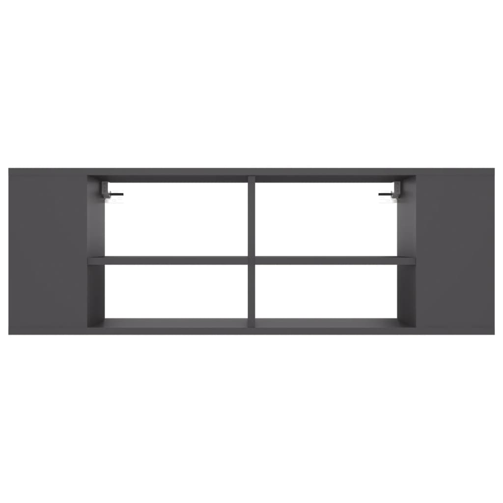 vidaXL ТВ шкаф за стенен монтаж, сив, 102x35x35 см, ПДЧ