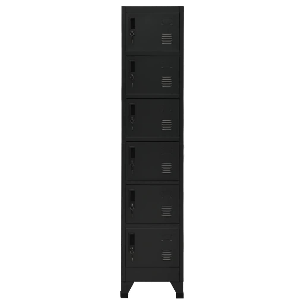 vidaXL Заключващ се шкаф, черен, 38x40x180 см, стомана