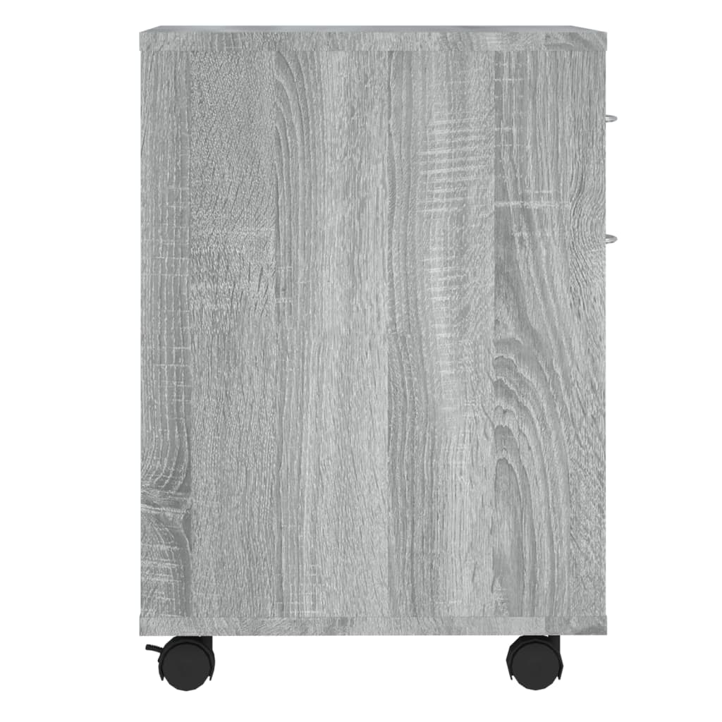 vidaXL Шкаф с колелца, сив сонома, 45x38x54 см, инженерно дърво