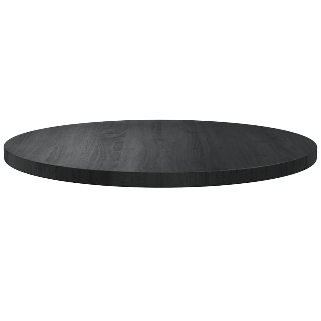 vidaXL Плот за маса, черен, Ø60x2,5 см, бор масив