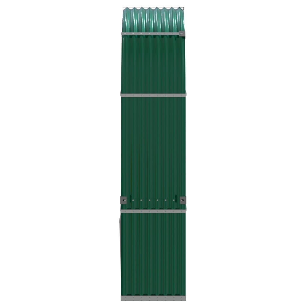 vidaXL Поставка за дърва, зелена, 120x45x210 см, поцинкована стомана
