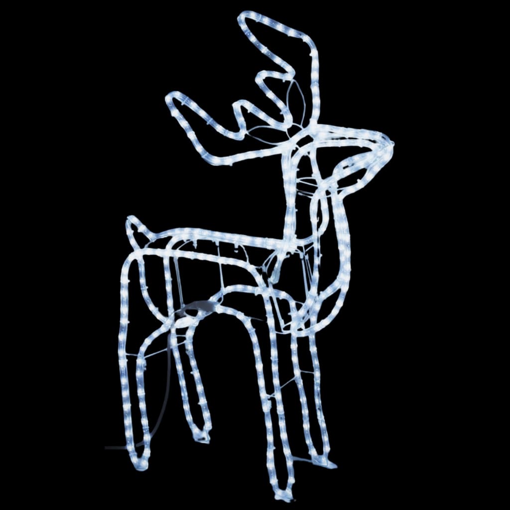 vidaXL Коледна фигура северен елен, студено бяло, 76x42x87 см