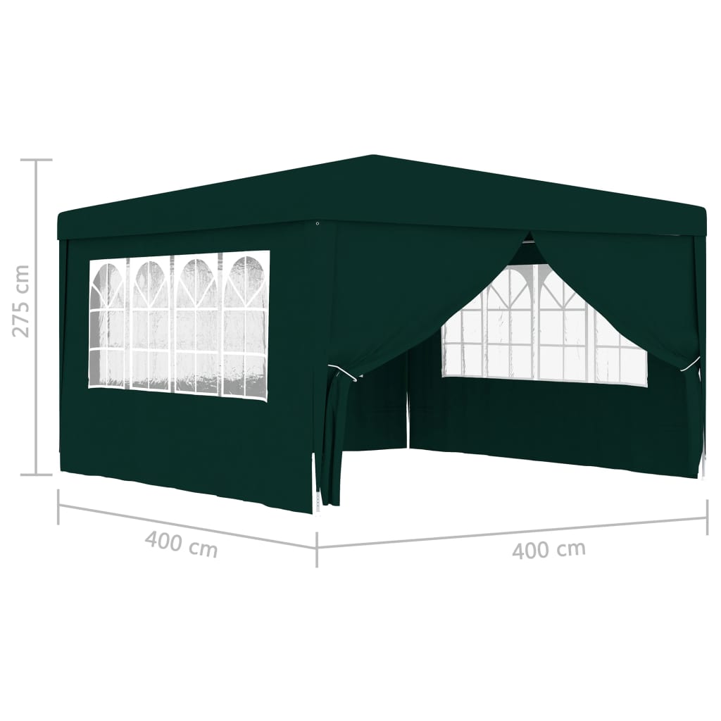 vidaXL Професионална парти шатра със стени 4х4 м зелена 90 г/м²