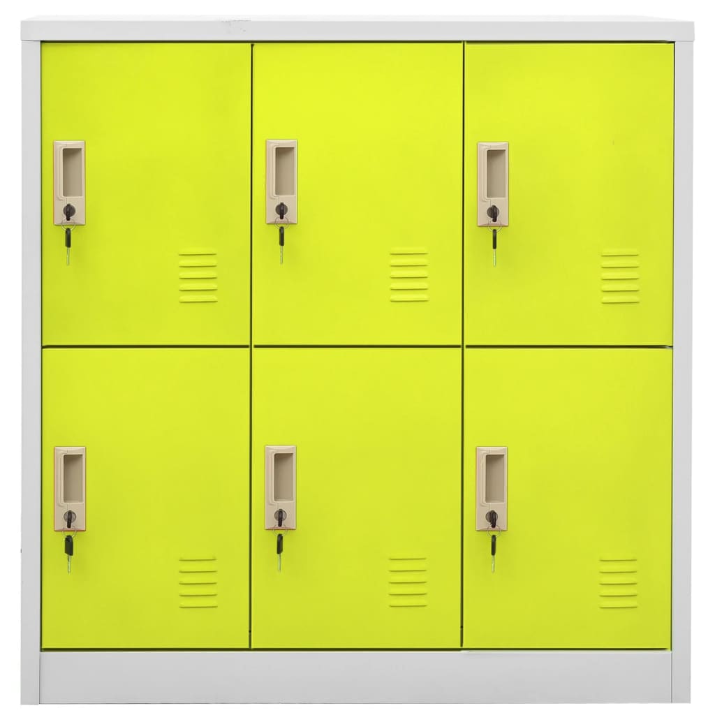 vidaXL Заключващи шкафове 5 бр светлосиво/зелено 90x45x92,5 см стомана
