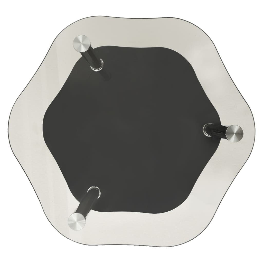 vidaXL Странична маса с 2 рафта прозрачно и черно 38x38x50 см стъкло