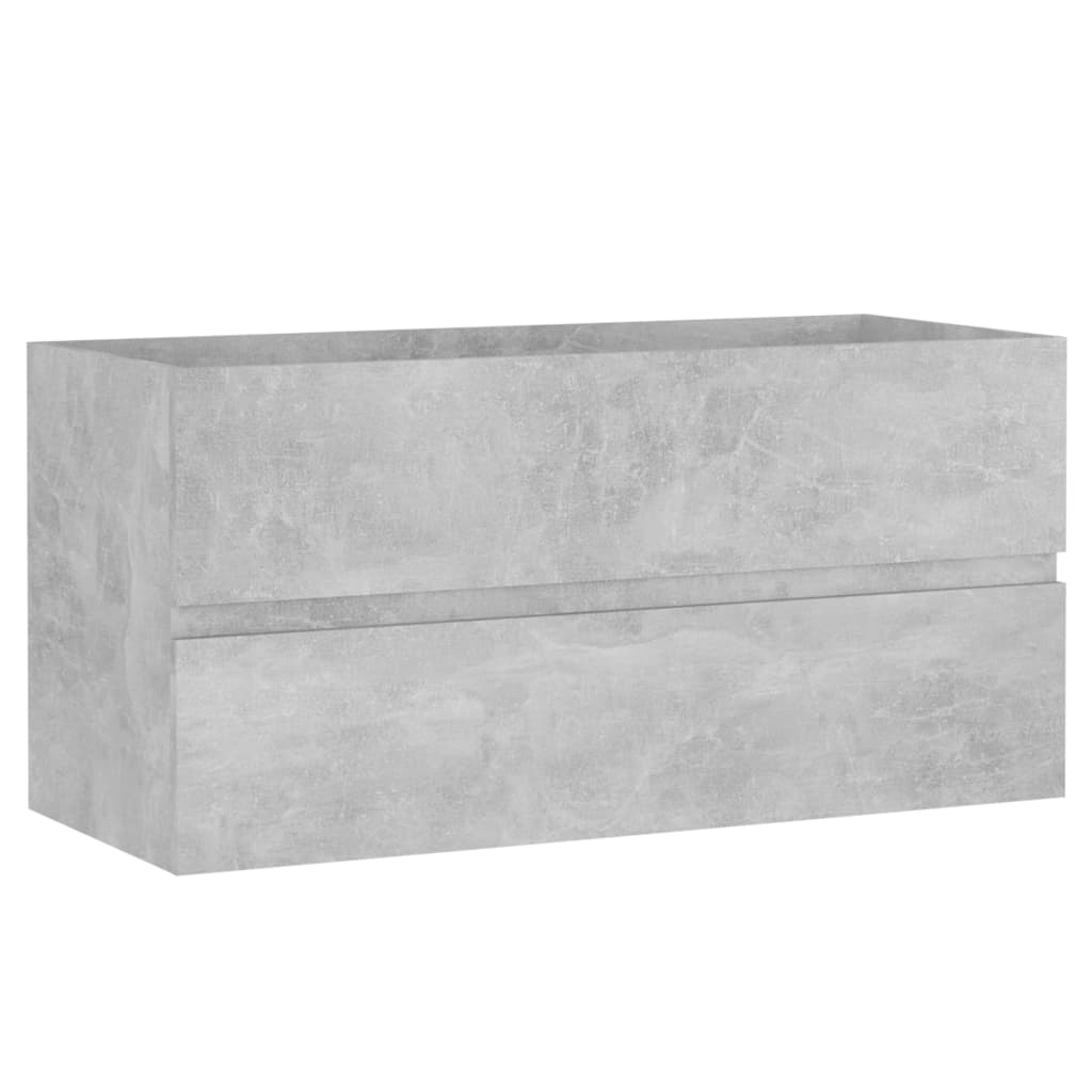 vidaXL Долен шкаф за мивка, бетонно сив, 90x38,5x45 см, ПДЧ