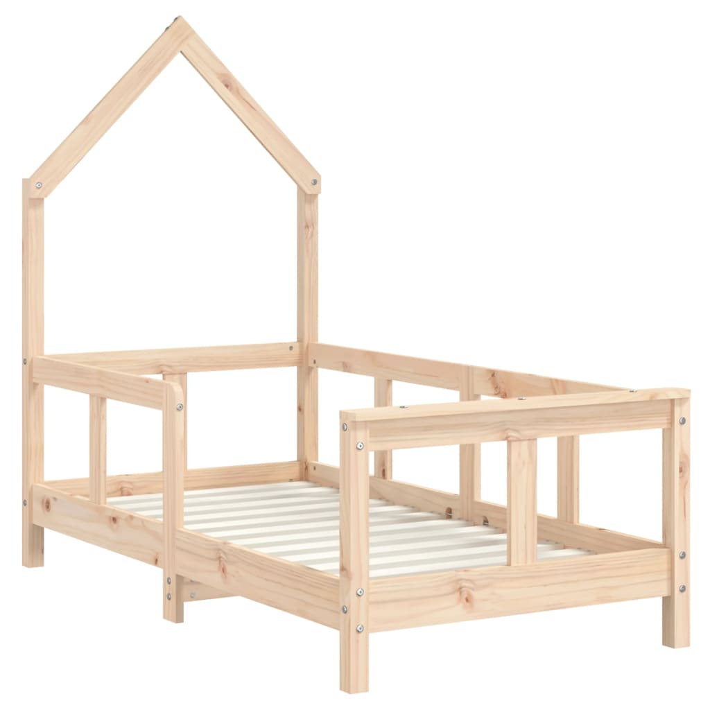 vidaXL Рамка за детско легло, 70x140 см, масивна борова дървесина