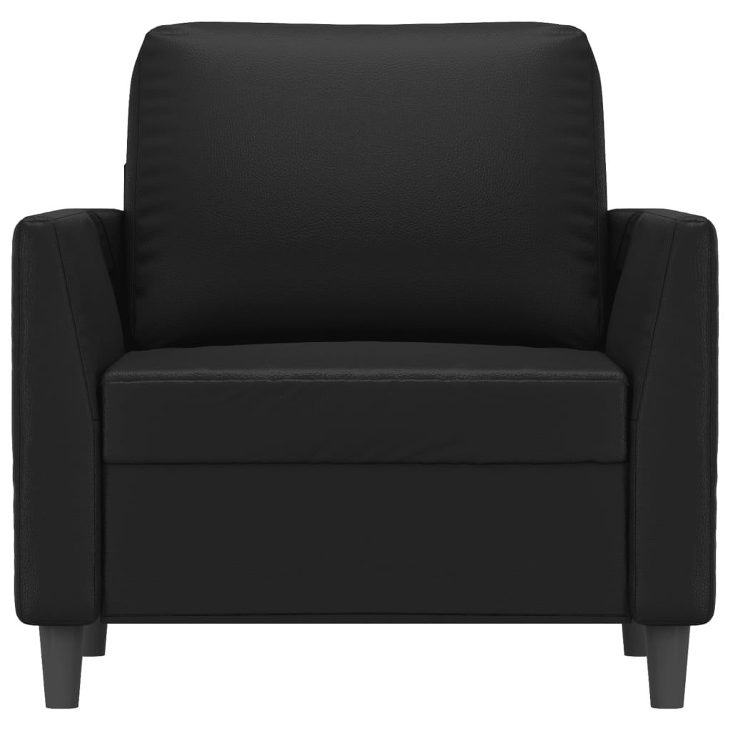 vidaXL Кресло, черно, 60 см, изкуствена кожа