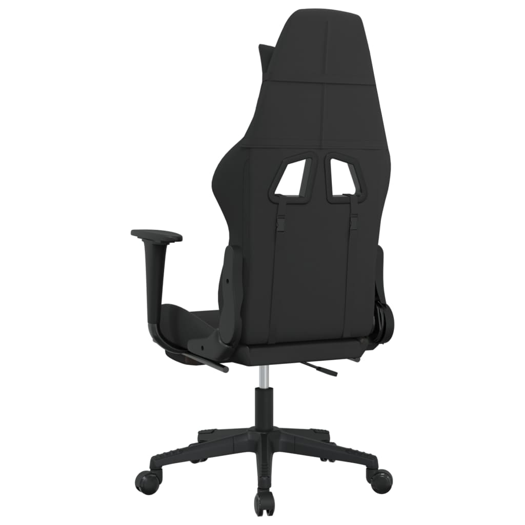vidaXL Гейминг стол с опора за крака, черно и таупе, текстил