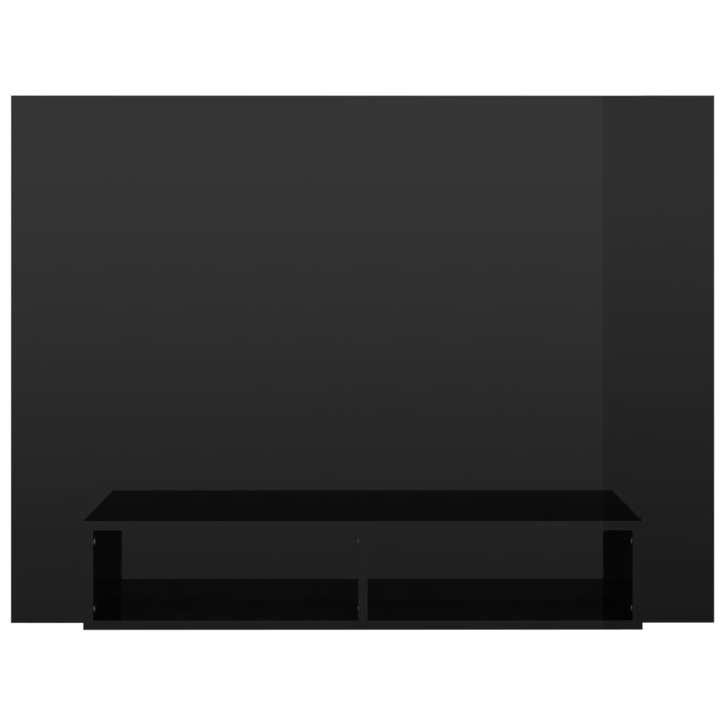 vidaXL Стенен ТВ шкаф, черен гланц, 120x23,5x90 см, ПДЧ