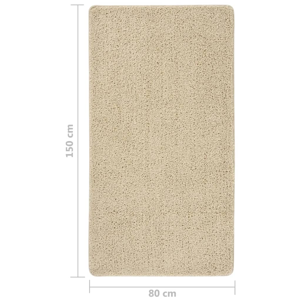 vidaXL Шаги килим, кремав, 80x150 см, противоплъзгащ