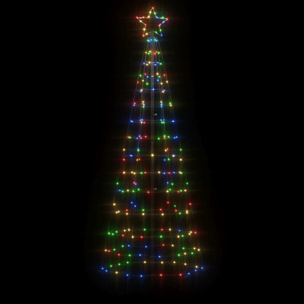 vidaXL Коледна светеща елха с шипове 220 LED цветно 180 см