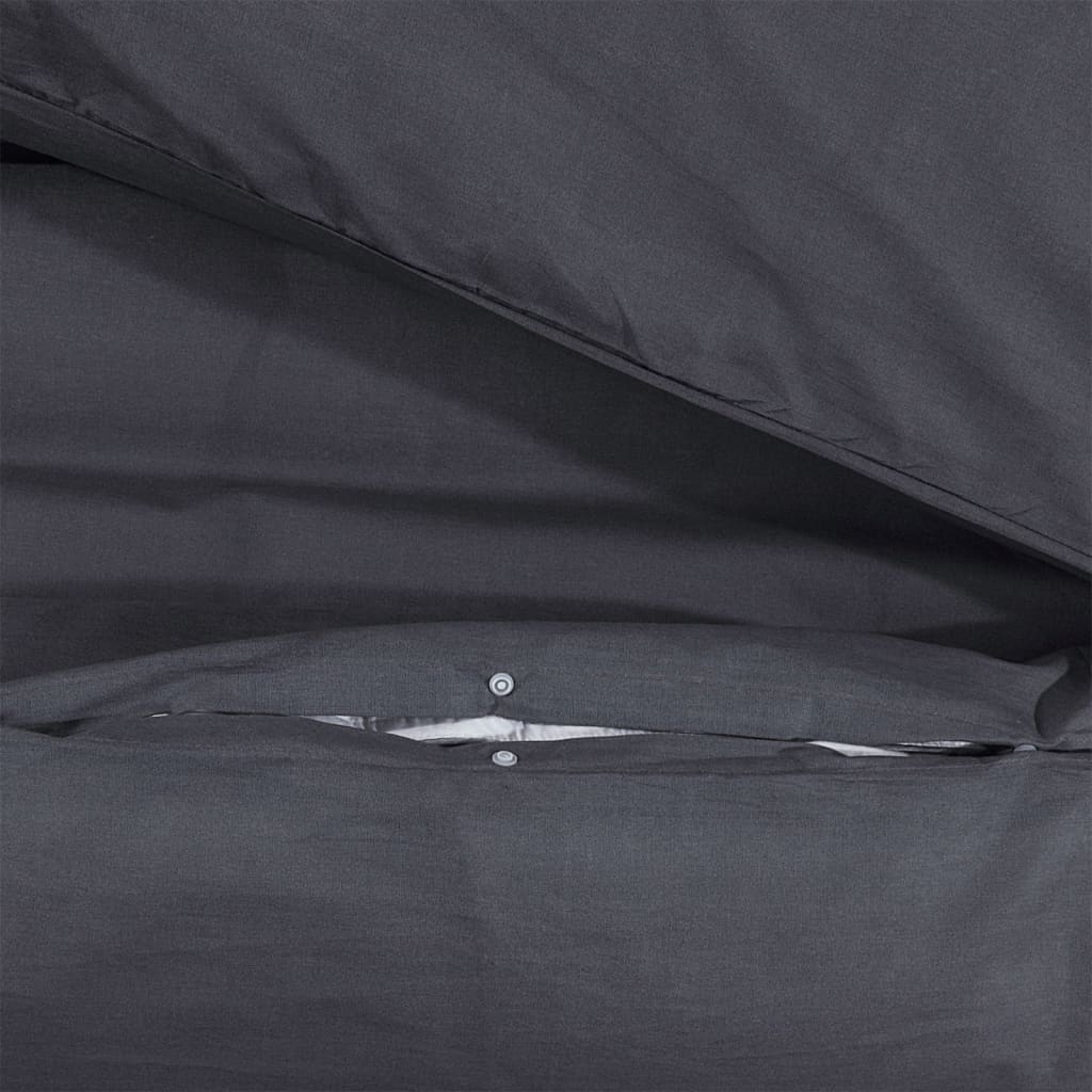 vidaXL Комплект спално бельо, черно, 225x220 см, памук