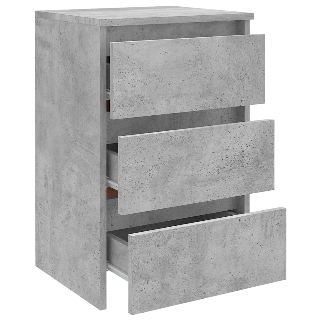 vidaXL Нощно шкафче, бетонно сиво, 40x35x62,5 см, ПДЧ