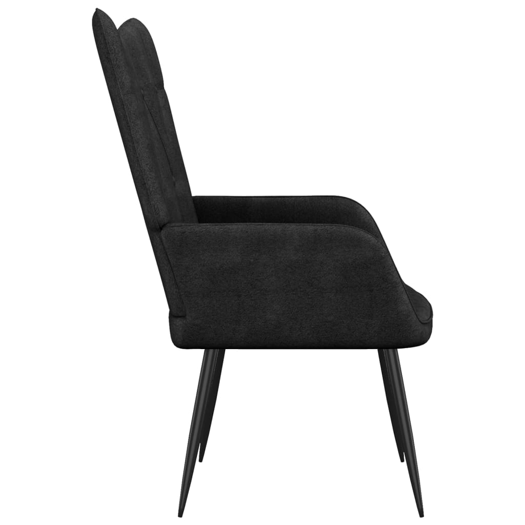 vidaXL Релаксиращ стол, черен, плат
