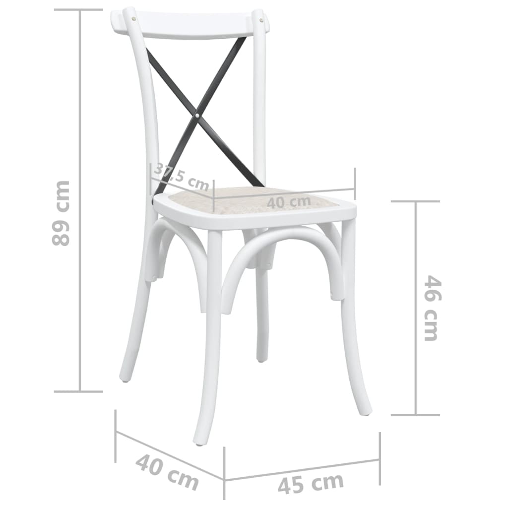 vidaXL Кръстати столове, 2 бр, бук масив