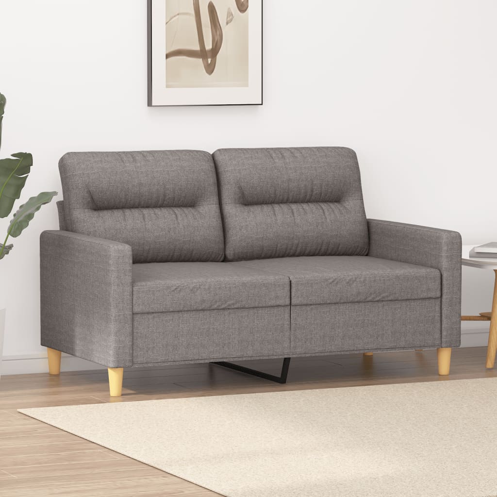 vidaXL 2-местен диван, Таупе, 120 см, плат