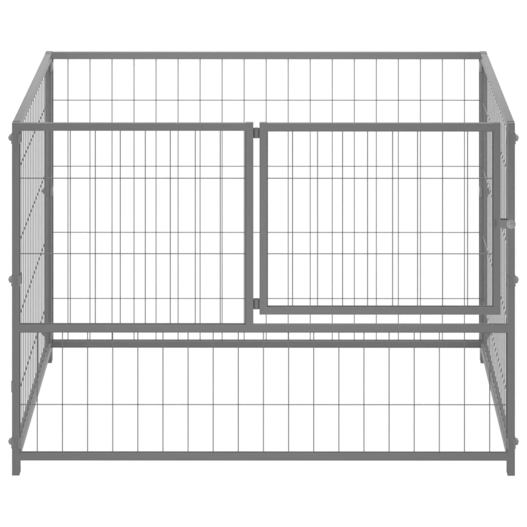 vidaXL Клетка за кучета, сребриста, 100x100x70 см, стомана