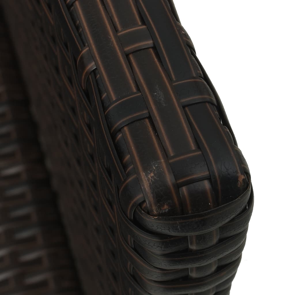 vidaXL Градински комплект с възглавници, 4 части, кафяв полиратан