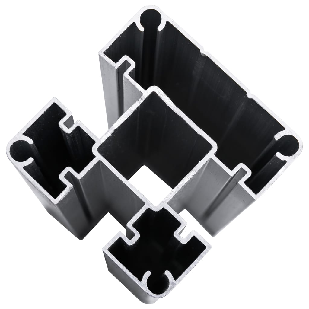 vidaXL Комплект WPC огради 4 квадратни + 1 скосена 792x186 см сиви