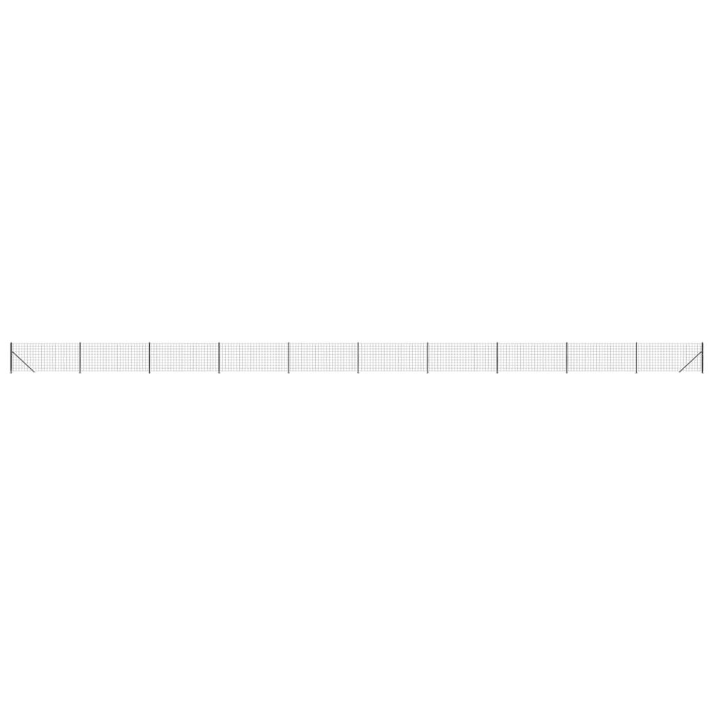 vidaXL Плетена оградна мрежа с фланец, антрацит, 1x25 м