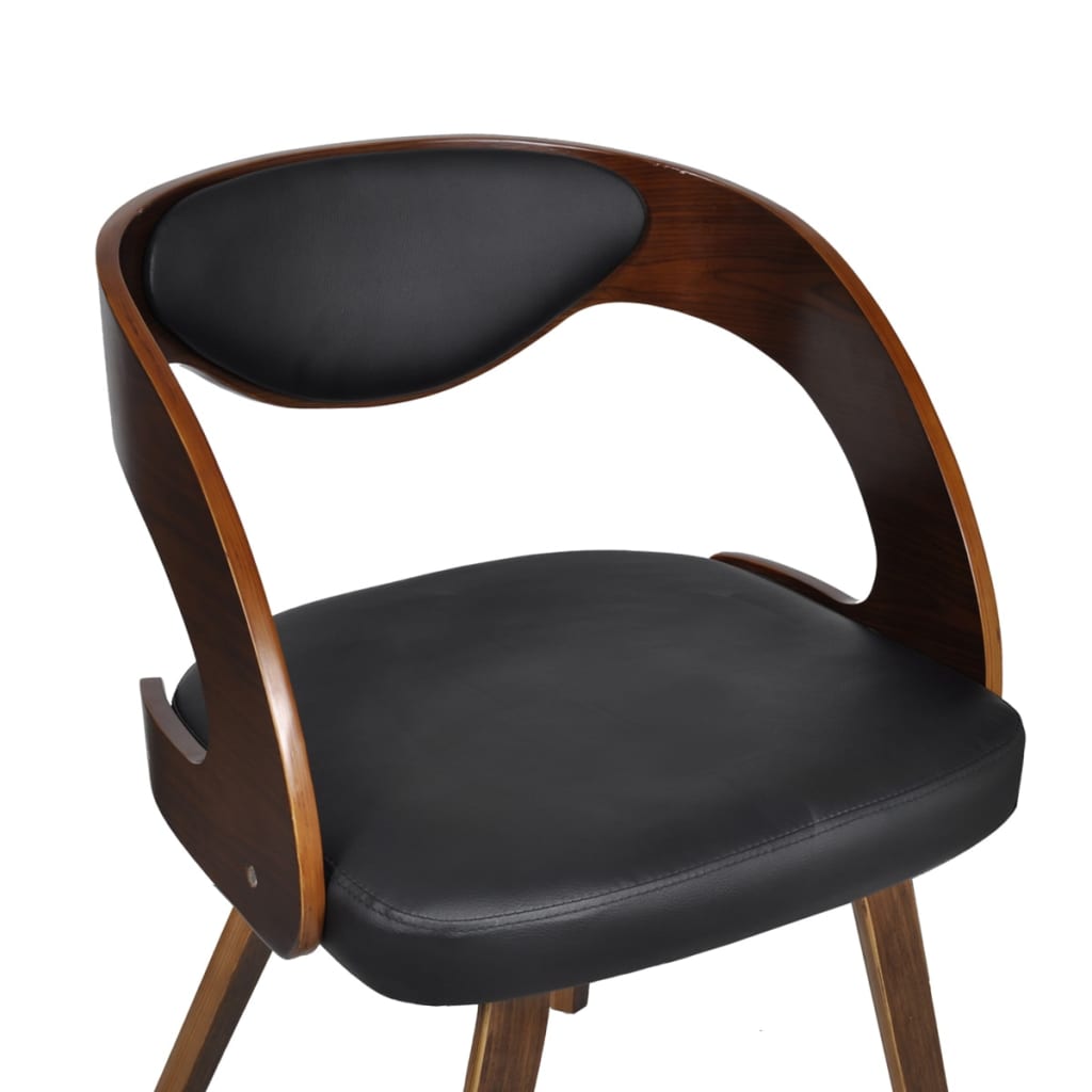 vidaXL Трапезни столове, 4 бр, кафяви, извито дърво и изкуствена кожа