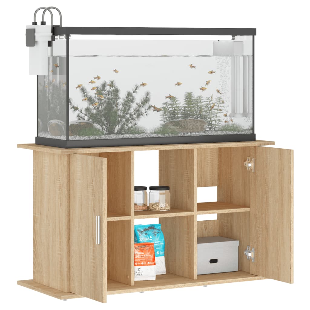 vidaXL Поставка за аквариум, сонома дъб, 101x41x58 см, инженерно дърво
