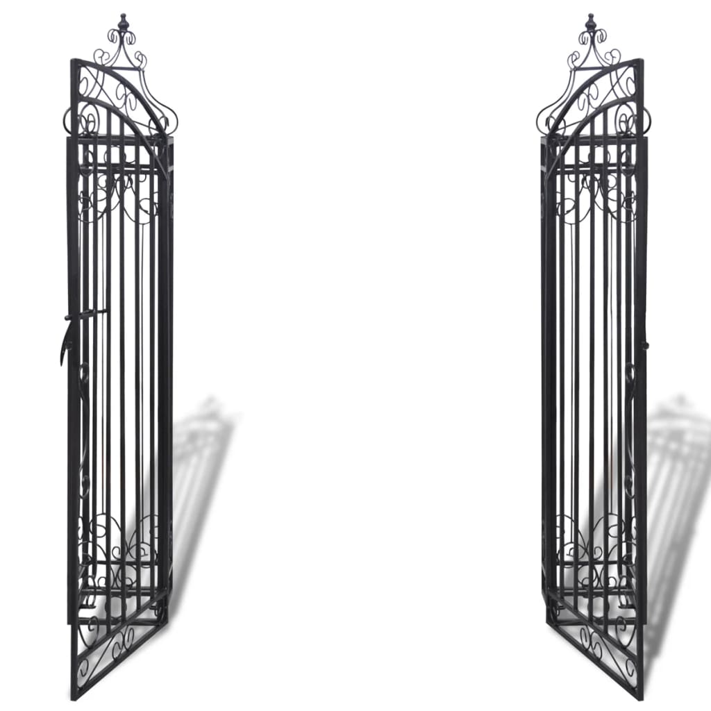 vidaXL Градинска врата с орнаменти, ковано желязо, 122x20,5x134 см