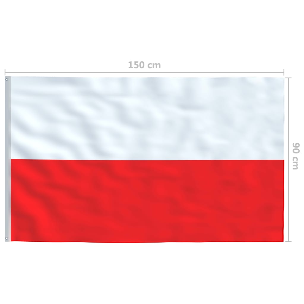 vidaXL Флаг на Полша и алуминиев флагщок, 4 м