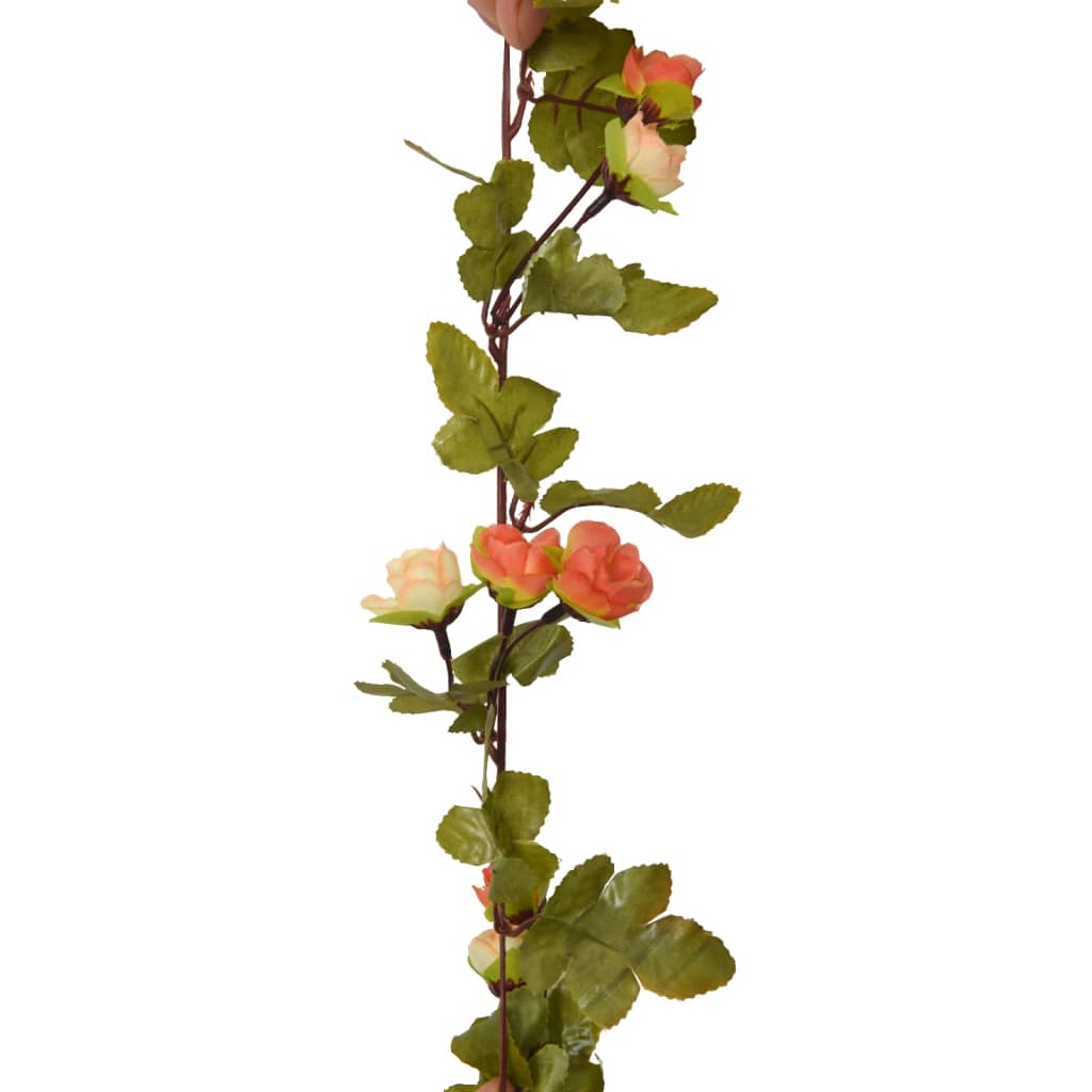 vidaXL Гирлянди от изкуствени цветя 6 бр залез червено 250 см