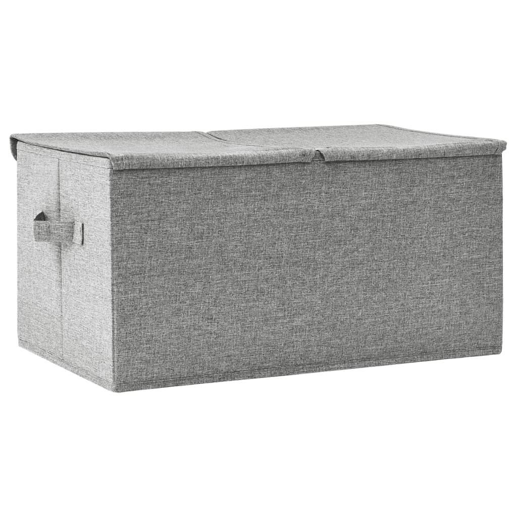 vidaXL Кутия за съхранение, текстил, 50x30x25 см, сива