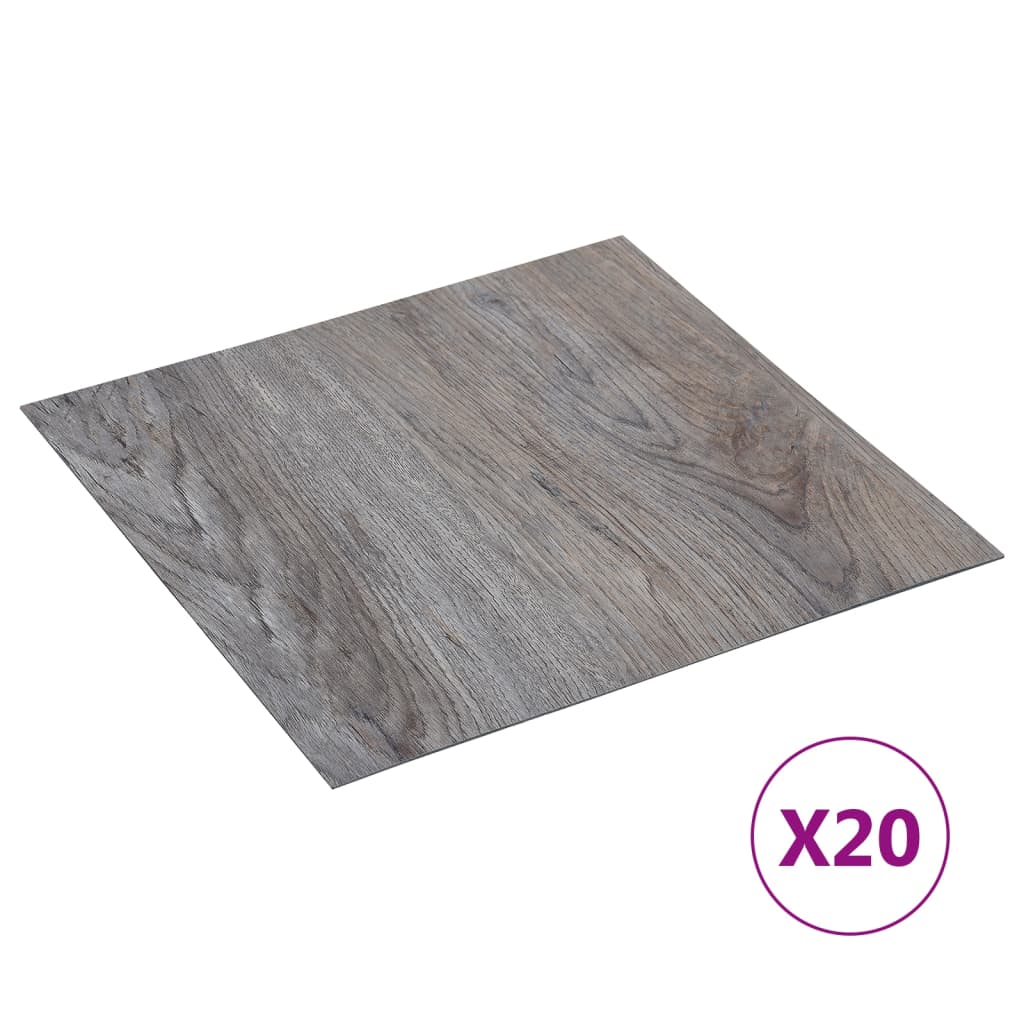 vidaXL Самозалепващи подови дъски 20 бр PVC 1,86 м² светлокафяви