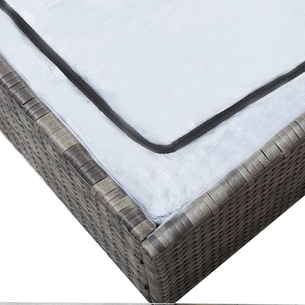 vidaXL Градински комплект с възглавници, 2 части, полиратан, сив