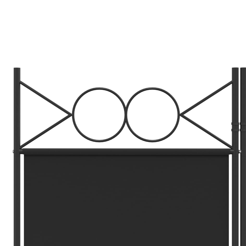 vidaXL Параван за стая, 4 панела, черен, 160x200 см, плат