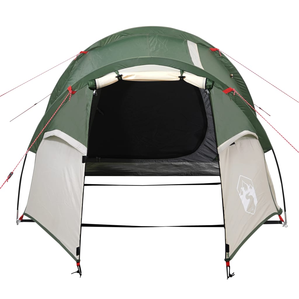 vidaXL Къмпинг палатка тунелна, за 2 души, зелена, водоустойчива