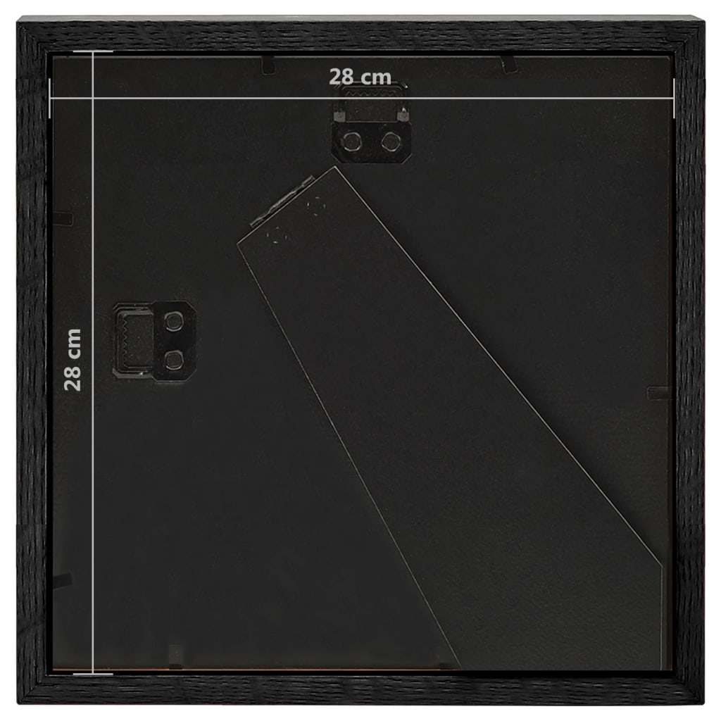 vidaXL 3D фоторамки тип кутия 3 бр черни 28x28 см за 20x20 см снимки