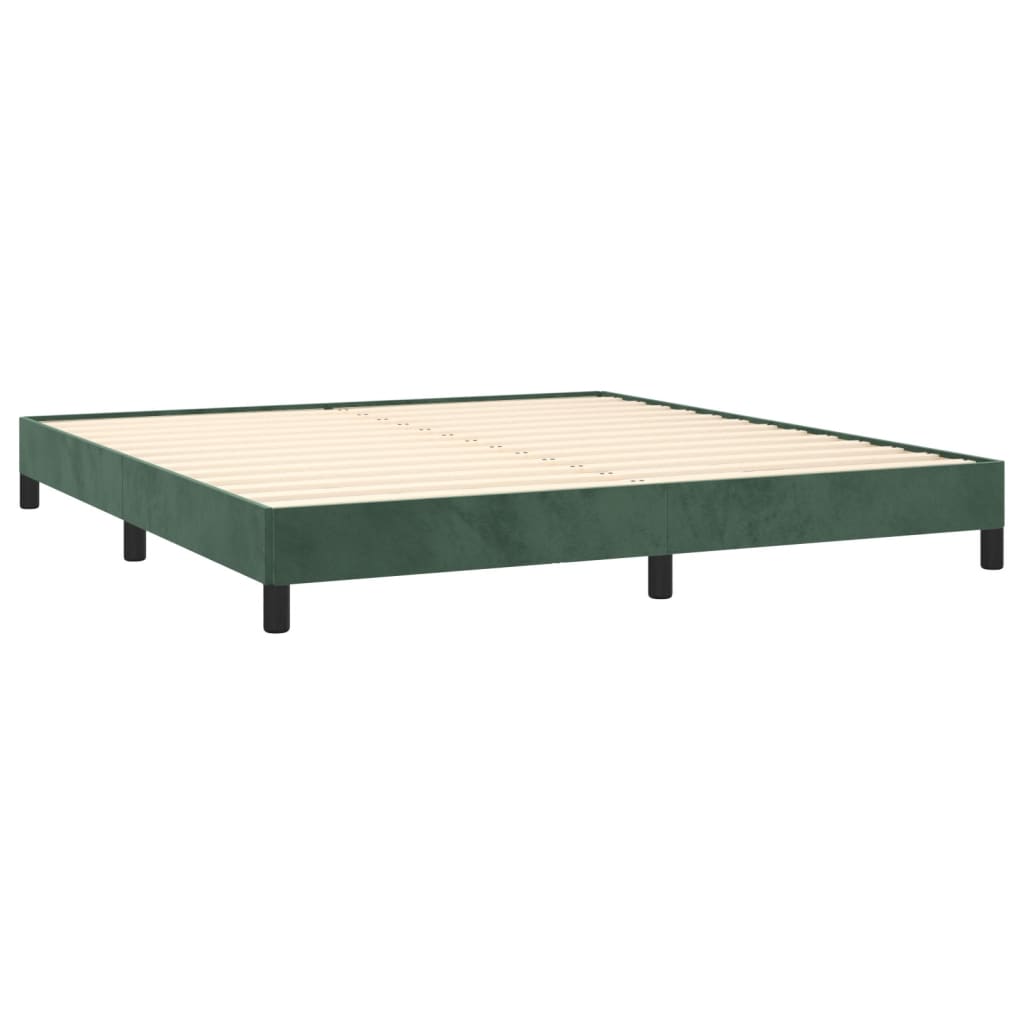 vidaXL Рамка за легло, тъмнозелена, 180x200 см, кадифе