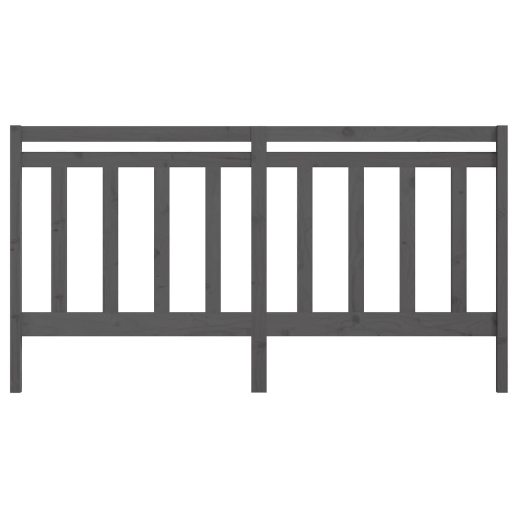 vidaXL Горна табла за легло, сива, 206x4x100 см, бор масив